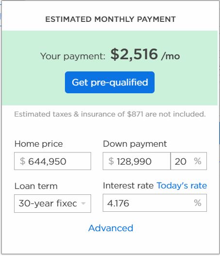 Example image of a mortgage calculator