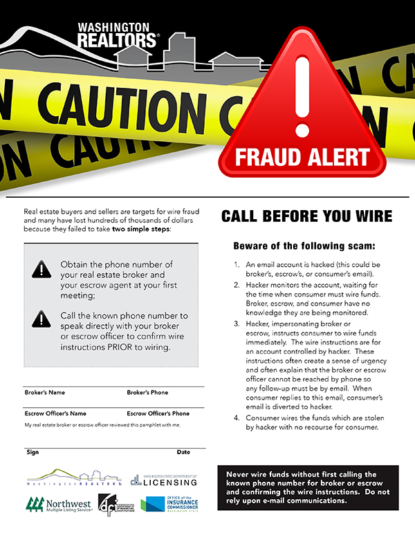 Wire fraud alert disclosure form